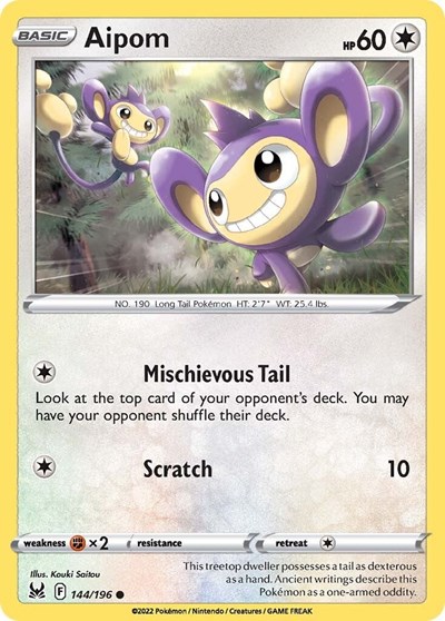 Aipom #144 Lost Origin