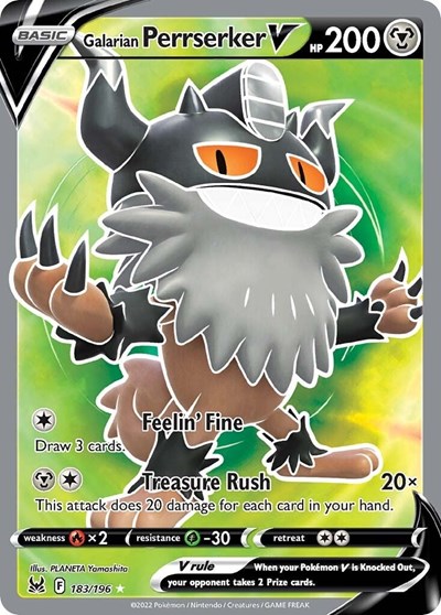 Galarian Perrserker V #183 Lost Origin