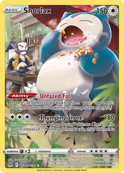 Snorlax #TG10 Lost Origin Trainer Gallery