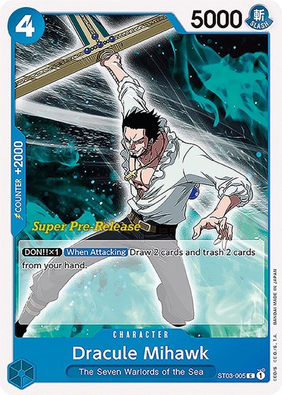 Dracule Mihawk #ST03-005 Super Pre-Release Starter Deck 3: The Seven Warlords of the Sea