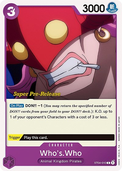 Who's.Who #ST04-010 Super Pre-Release Starter Deck 4: Animal Kingdom Pirates