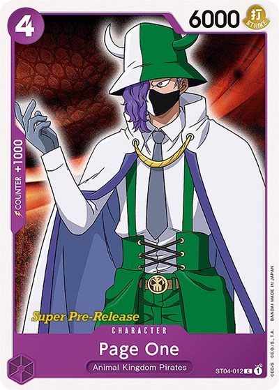 Page One #ST04-012 Super Pre-Release Starter Deck 4: Animal Kingdom Pirates