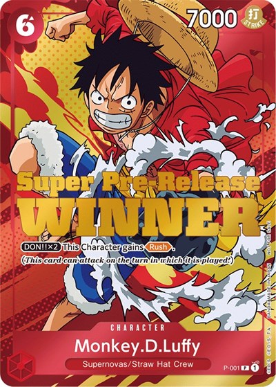 Monkey.D.Luffy (Super Pre-Release) [Winner] #P-001 One Piece Promotion Cards