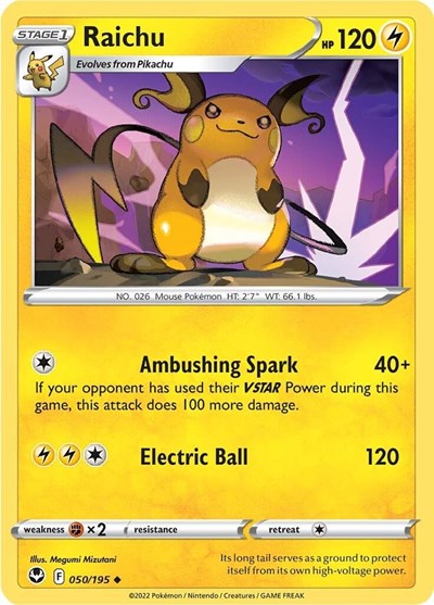 Raichu #50 Silver Tempest