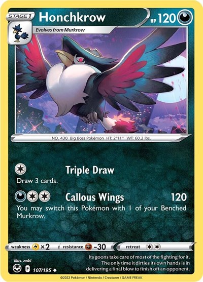 Honchkrow #107 Silver Tempest