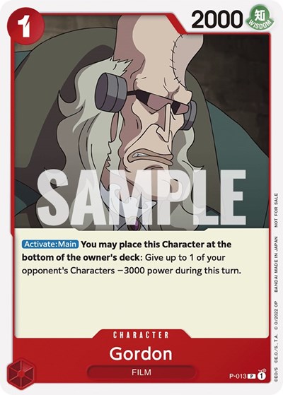 Gordon (One Piece Film Red) #P-013 One Piece Promotion Cards