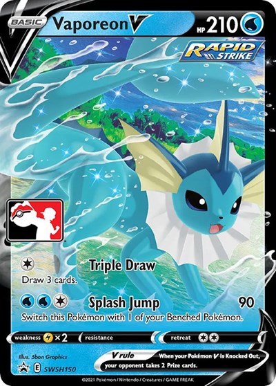 Vaporeon V #SWSH150 Prize Pack Series Cards