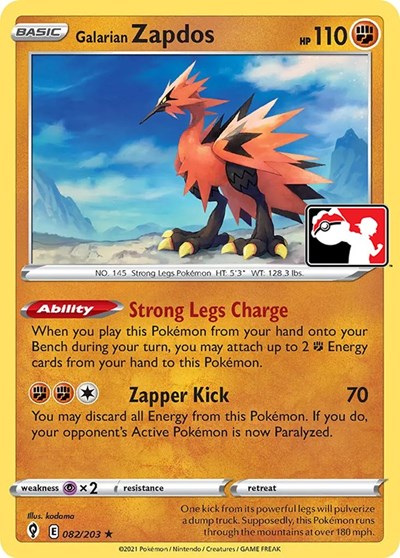 Galarian Zapdos #82 Prize Pack Series Cards