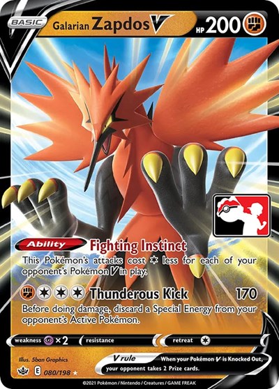 Galarian Zapdos V #80 Prize Pack Series Cards
