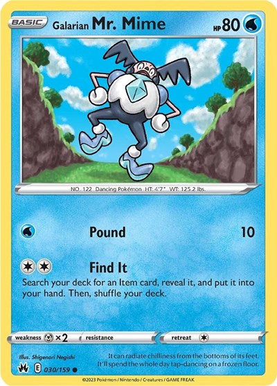 Galarian Mr. Mime #30 Crown Zenith