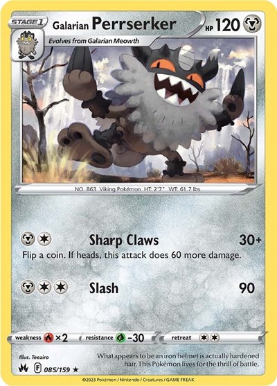 Galarian Perrserker #85 Crown Zenith