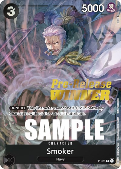 Smoker (Pre-Release) [Winner] #P-025 One Piece Promotion Cards