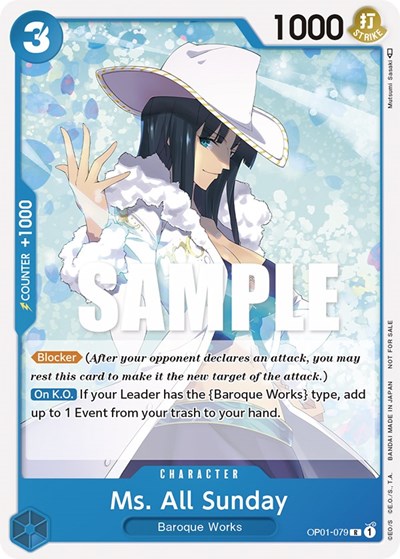 Ms. All Sunday (Promotion Pack 2023) #OP01-079 One Piece Promotion Cards