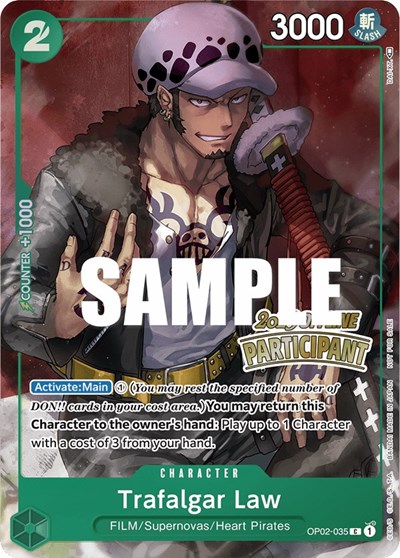 Trafalgar Law (Offline Regional 2023) [Participant] #OP02-035 One Piece Promotion Cards