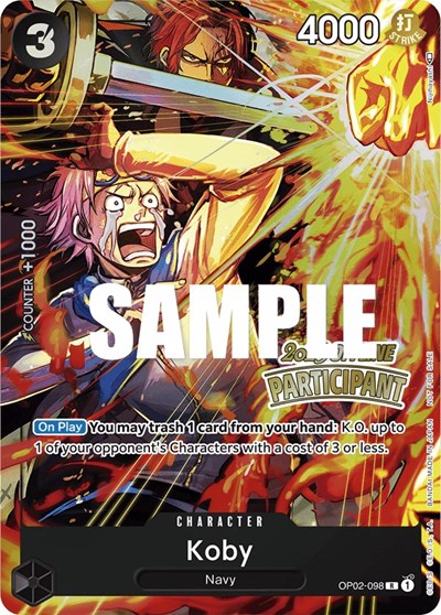 Koby (Offline Regional 2023) [Participant] #OP02-098 One Piece Promotion Cards