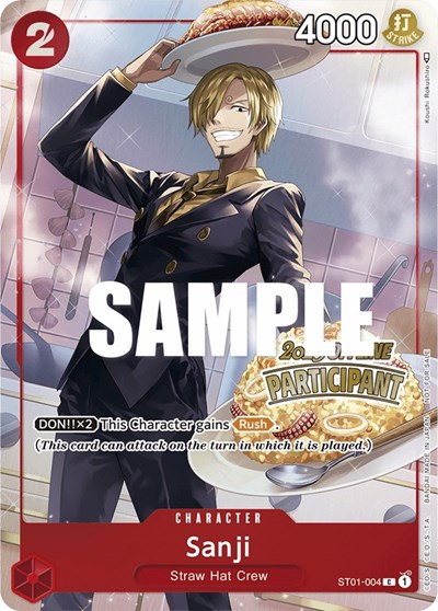 Sanji (Offline Regional 2023) [Participant] #ST01-004 One Piece Promotion Cards