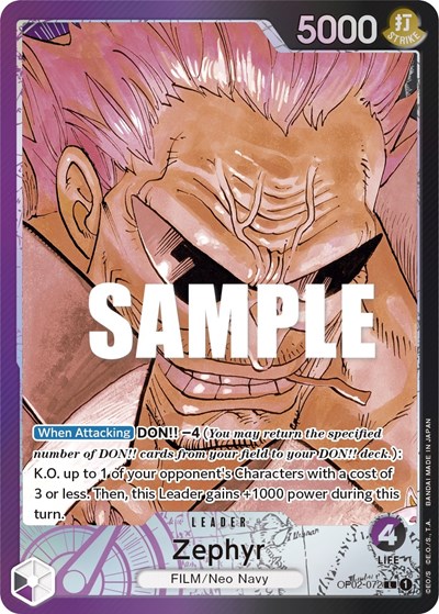 Zephyr (Alternate Art) #OP02-072 Paramount War