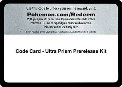 Code Card - Ultra Prism Prerelease Kit #promo Miscellaneous Cards & Products