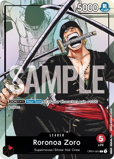 Roronoa Zoro - OP01-001 (Alternate Art) #OP01-001 One Piece Promotion Cards
