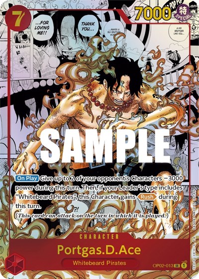 Portgas.D.Ace (Parallel) (Manga) (Alternate Art) #OP02-013 Paramount War
