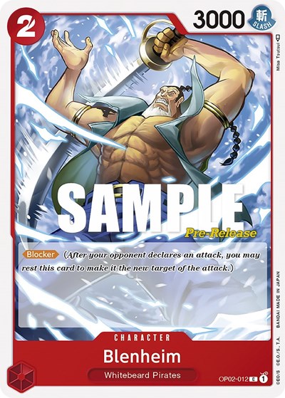 Blenheim #OP02-012 Paramount War Pre-Release Cards