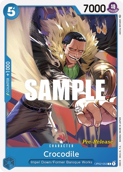 Crocodile #OP02-053 Paramount War Pre-Release Cards
