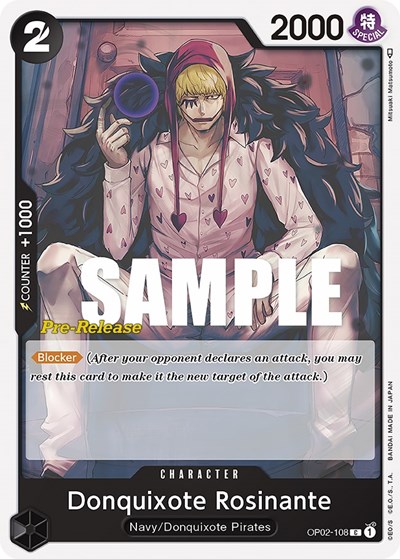 Donquixote Rosinante #OP02-108 Paramount War Pre-Release Cards