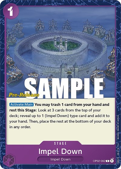 Impel Down #OP02-092 Paramount War Pre-Release Cards