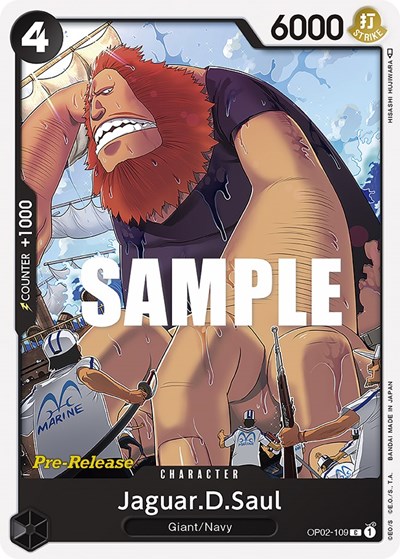 Jaguar.D.Saul #OP02-109 Paramount War Pre-Release Cards