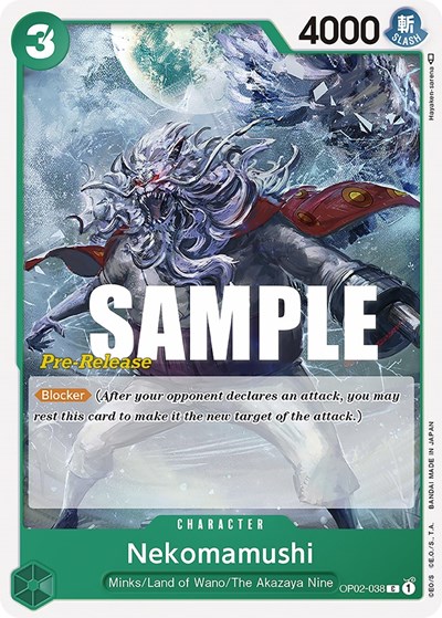 Nekomamushi #OP02-038 Paramount War Pre-Release Cards
