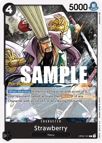 Strawberry #OP02-101 Paramount War Pre-Release Cards