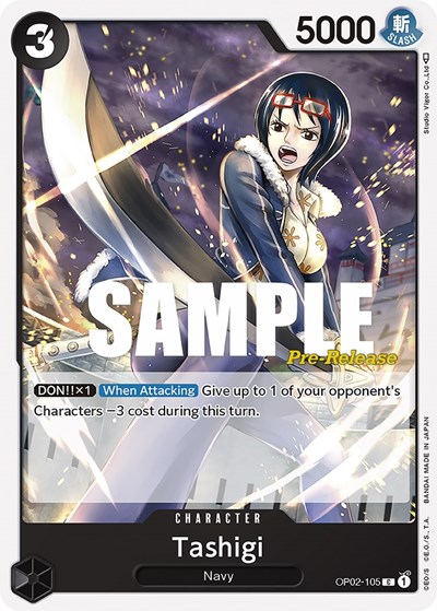Tashigi #OP02-105 Paramount War Pre-Release Cards