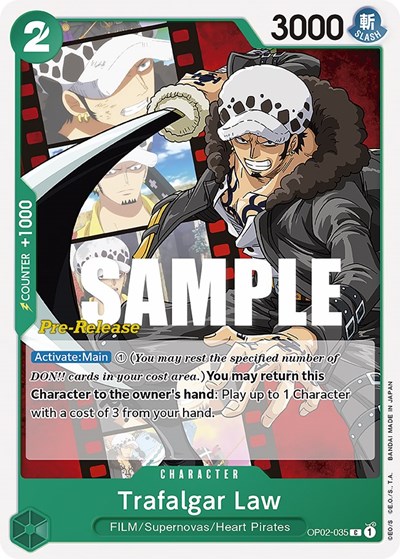 Trafalgar Law #OP02-035 Paramount War Pre-Release Cards