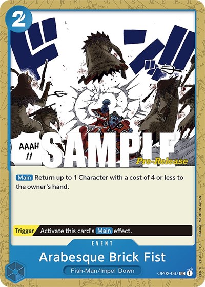 Arabesque Brick Fist #OP02-067 Paramount War Pre-Release Cards