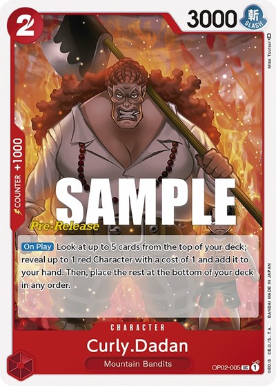 Curly.Dadan #OP02-005 Paramount War Pre-Release Cards