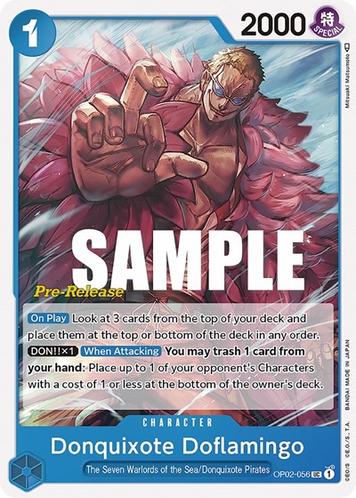Donquixote Doflamingo #OP02-056 Paramount War Pre-Release Cards