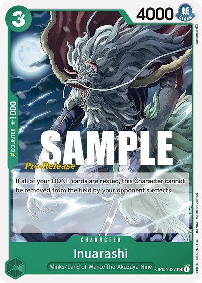 Inuarashi #OP02-027 Paramount War Pre-Release Cards