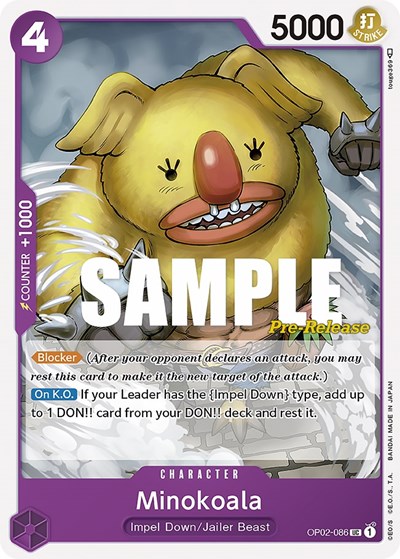 Minokoala #OP02-086 Paramount War Pre-Release Cards