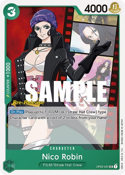 Nico Robin #OP02-037 Paramount War Pre-Release Cards