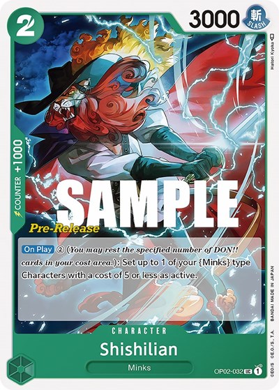 Shishilian #OP02-032 Paramount War Pre-Release Cards