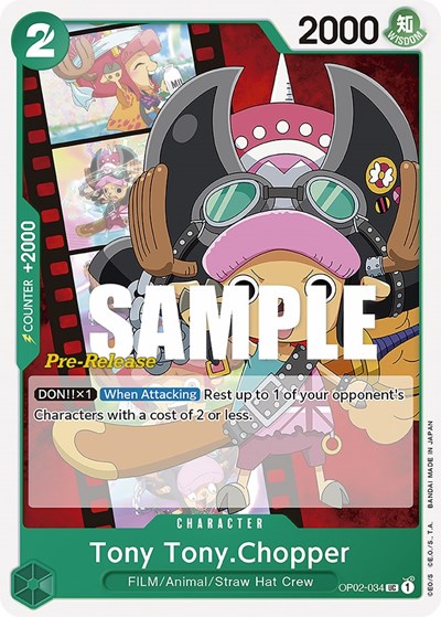 Tony Tony.Chopper #OP02-034 Paramount War Pre-Release Cards