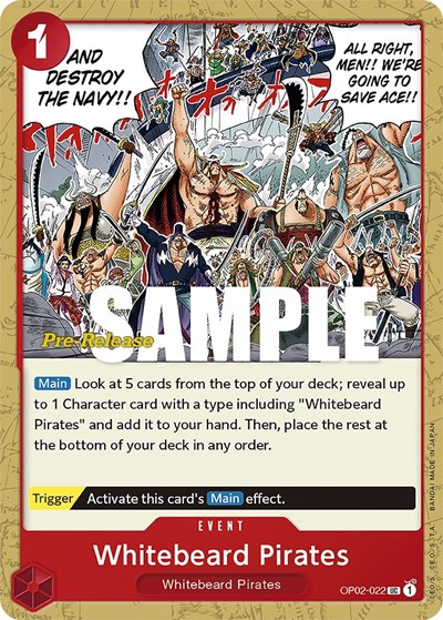 Whitebeard Pirates #OP02-022 Paramount War Pre-Release Cards
