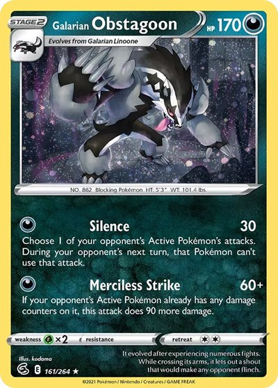 Galarian Obstagoon #161 Miscellaneous Cards & Products