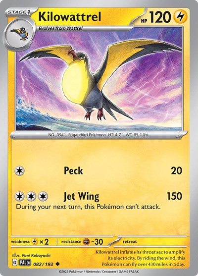 Kilowattrel #82 Paldea Evolved