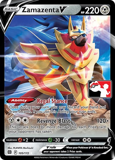 Zamazenta V #105 Prize Pack Series Cards