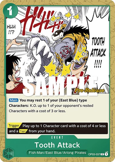 Tooth Attack #OP03-037 Pillars of Strength Pre-Release Cards