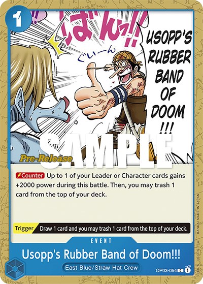 Usopp's Rubber Band of Doom!!! #OP03-054 Pillars of Strength Pre-Release Cards