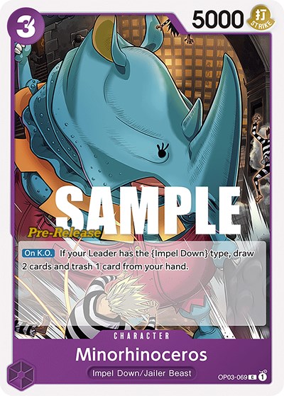 Minorhinoceros #OP03-069 Pillars of Strength Pre-Release Cards