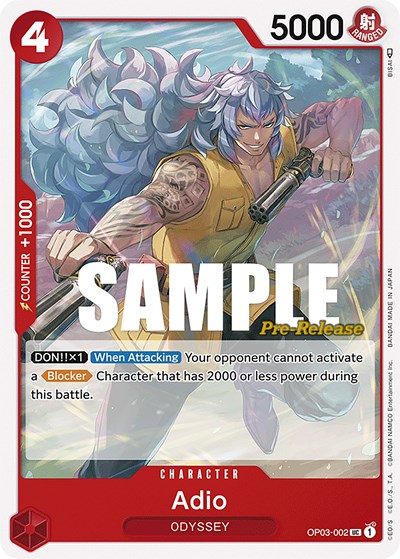 Adio #OP03-002 Pillars of Strength Pre-Release Cards