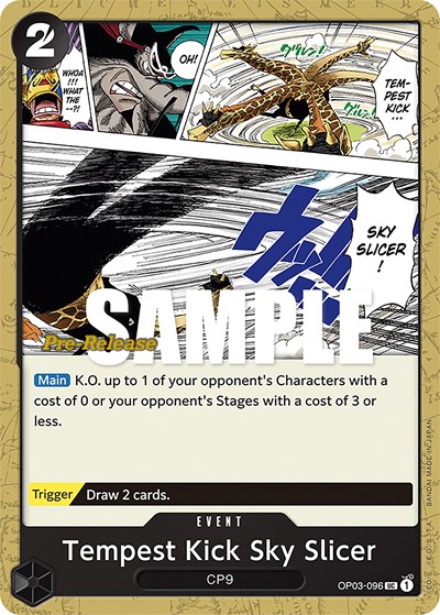 Tempest Kick Sky Slicer #OP03-096 Pillars of Strength Pre-Release Cards